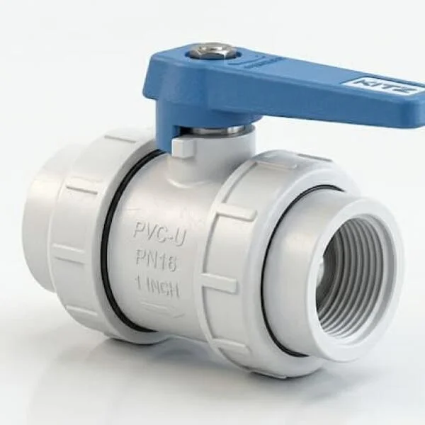White Plastic Ball Valve With Blue Handle – Van Bi Nhựa Tay Xanh Phổ Biến Cho Hệ Thống Nước