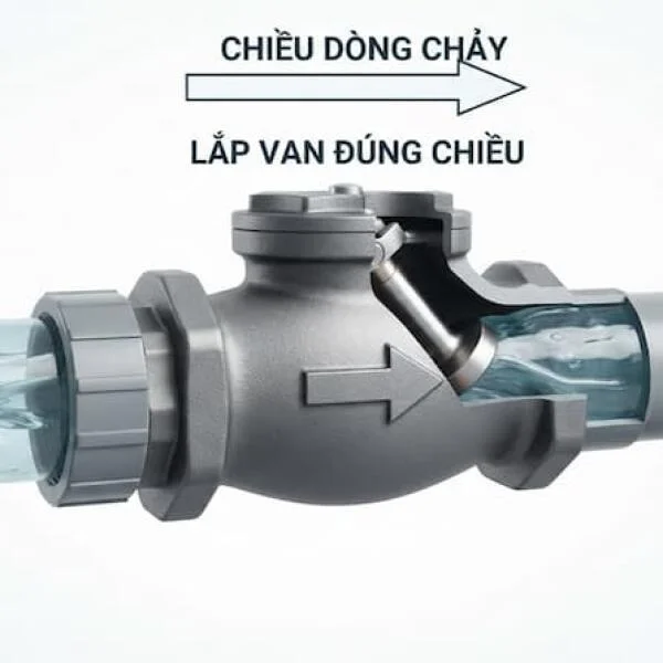Lắp Van 1 Chiều Đúng Cách: Chiều Lắp, Vị Trí & Lưu Ý