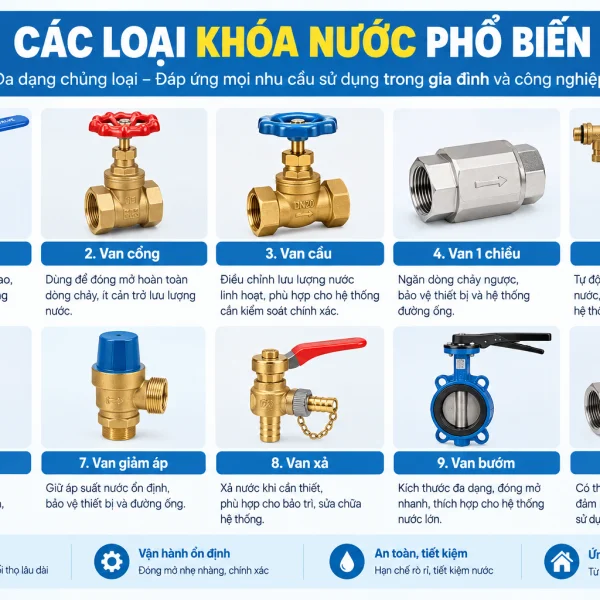 Các Loại Khóa Nước