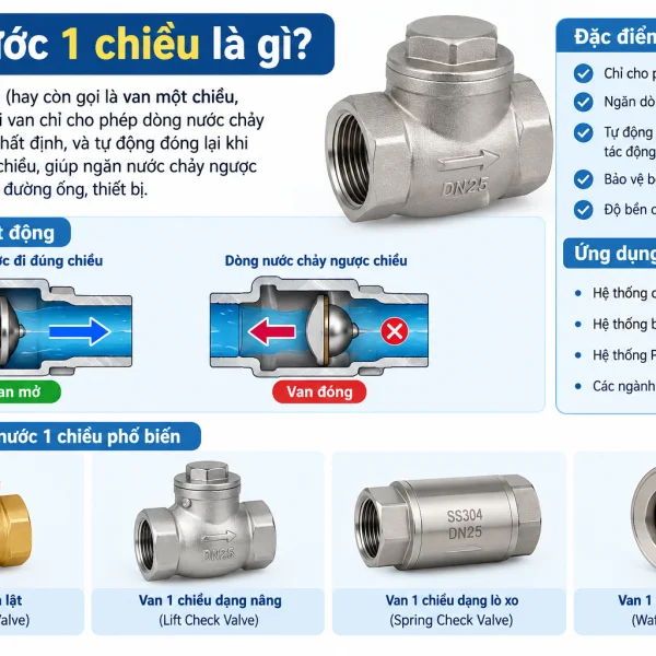 Các loại van nước 1 chiều