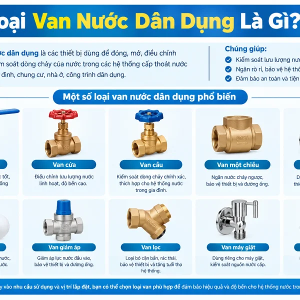 Các loại van nước dân dụng