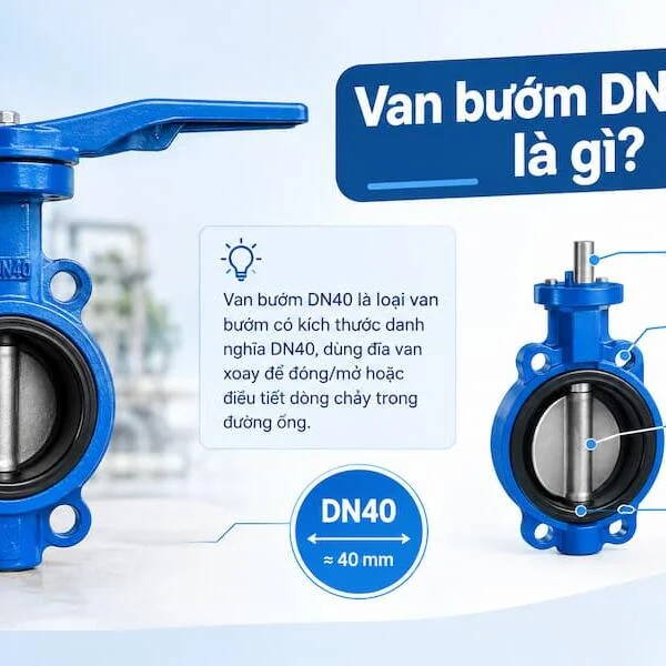 Van bướm DN40: Thông số, phân loại, ứng dụng và cách chọn