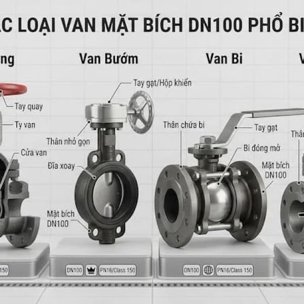 Van Mặt Bích DN100: Cấu Tạo, Thông Số, Ứng Dụng & Cách Chọn