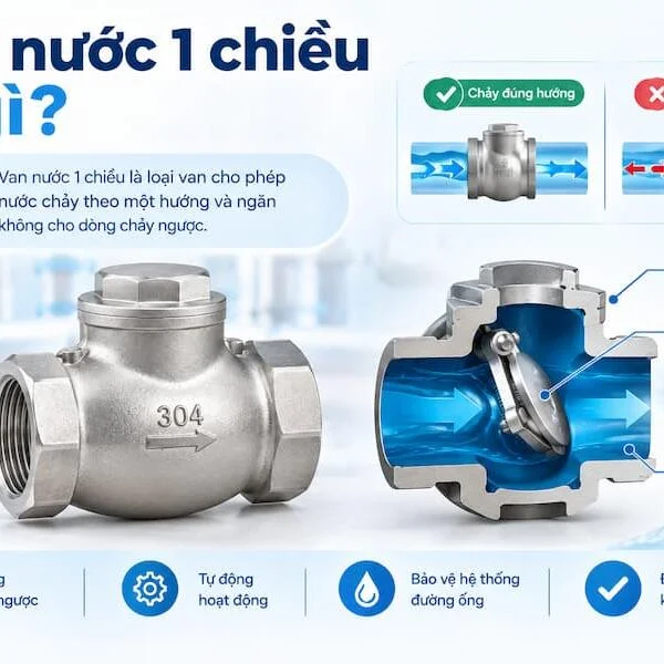 Van Nước 1 Chiều: Cấu Tạo, Nguyên Lý, Phân Loại & Cách Chọn
