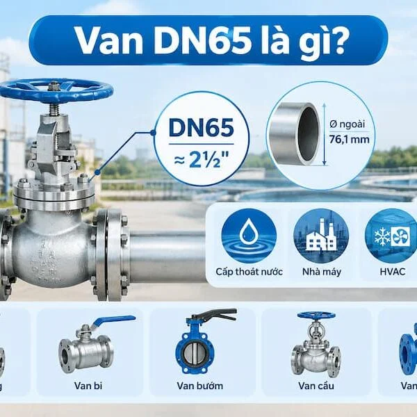 Van DN65: Phân loại, thông số kỹ thuật và ứng dụng thực tế