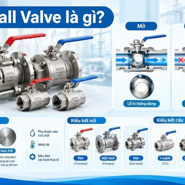SS Ball Valve Là Gì? Cấu Tạo, Nguyên Lý Hoạt Động Và Ứng Dụng