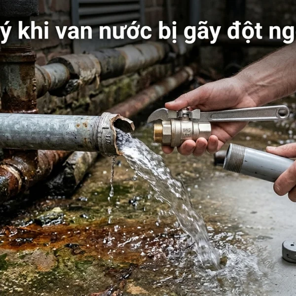Van nước bị gãy