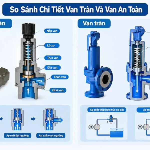 So Sánh Van Tràn Và Van An Toàn: Cấu Tạo, Nguyên Lý Hoạt Động Và Ứng Dụng