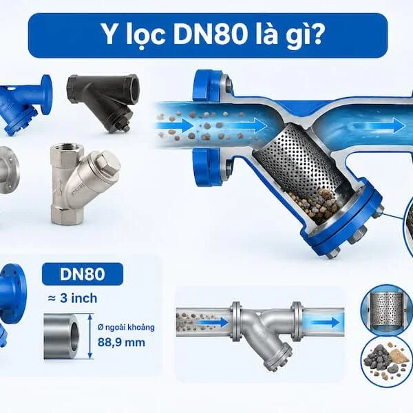 Y lọc DN80 là gì? Cấu tạo, nguyên lý hoạt động và ứng dụng thực tế