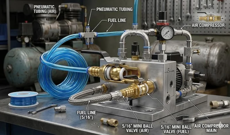 Ứng dụng 5/16 Ball Valve trong hệ thống khí và fuel line