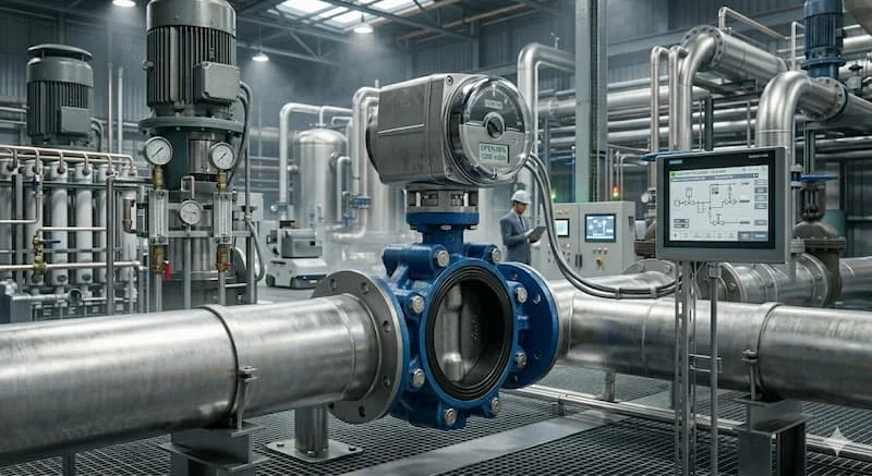 Butterfly valve điều khiển tự động trong nhà máy
