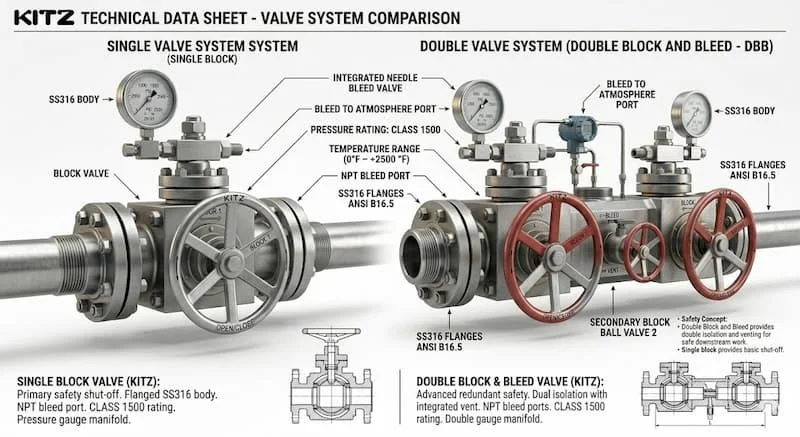 So sánh cấu trúc single valve và double valve