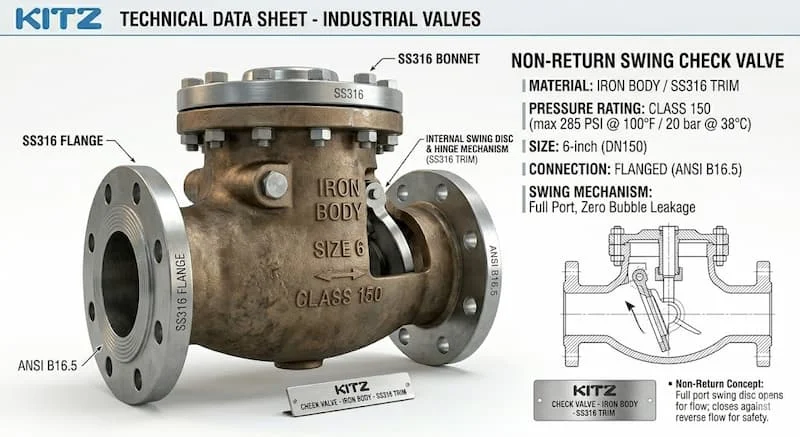 Ảnh sản phẩm non return swing check valve