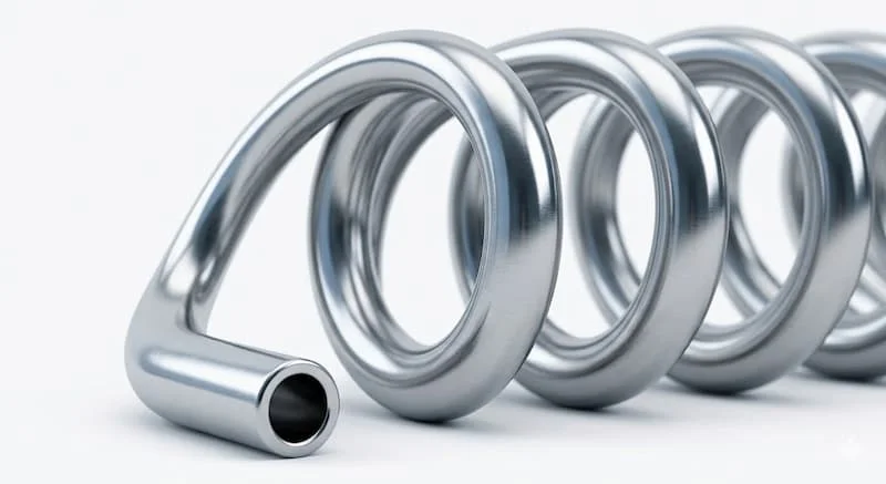 Ảnh cận cảnh cấu tạo ống xoắn inox