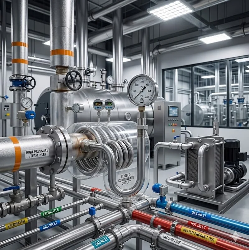 Ảnh ứng dụng ống xoắn inox trong hệ thống công nghiệp