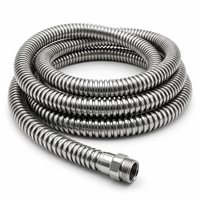 Ảnh sản phẩm ống xoắn ruột gà inox nền trắng
