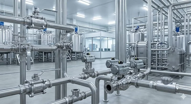 Ứng dụng van inox trong nhà máy thực phẩm