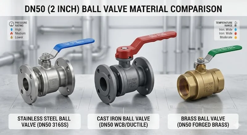 Ảnh So Sánh Các Loại Van Bi DN50