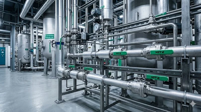 Van bi tay gạt Kitz trong hệ thống đường ống công nghiệp