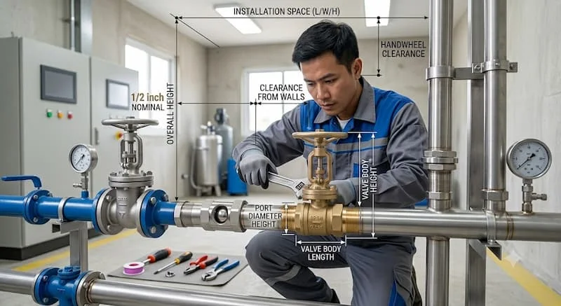 Ảnh van lắp trên hệ thống đường ống