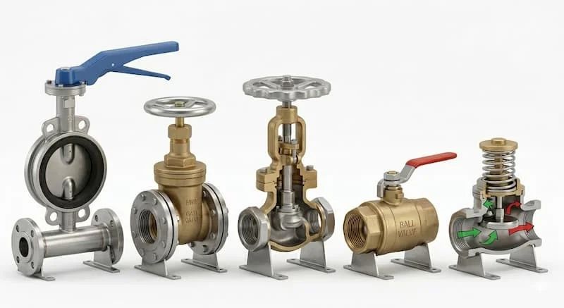 So sánh các loại van cấp nước trong cùng một khung hình