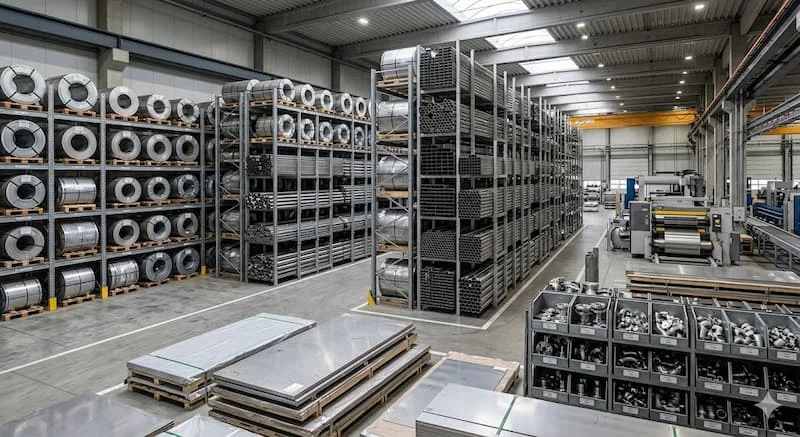 Kho vật tư inox công nghiệp quy mô lớn