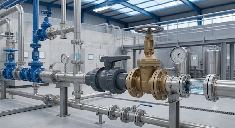 Ảnh khóa nước sạch lắp đặt trong hệ thống cấp nước