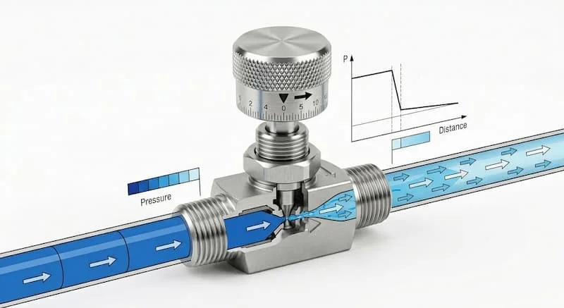 Ảnh mô phỏng nguyên lý hoạt động của van tiết lưu