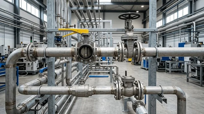 Ảnh tổng quan về valve trong hệ thống đường ống