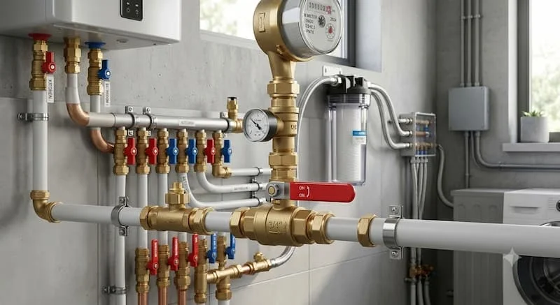 van nước trong hệ thống cấp nước dân dụng