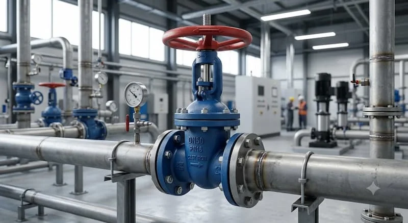 Van cổng DN 50 lắp đặt trên đường ống