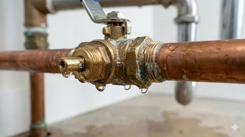 Van khóa nước bị rò rỉ thực tế trong gia đình