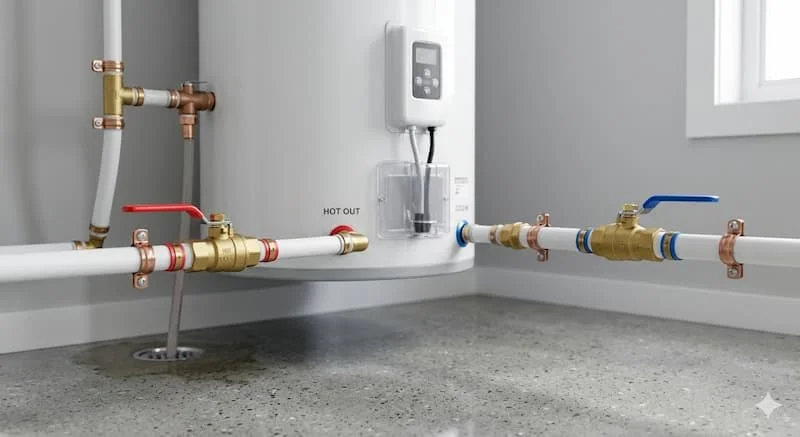 Van khóa nước nóng lắp đặt cho bình nóng lạnh gia đình