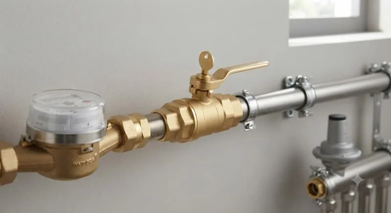 Van nước có chìa khóa lắp đặt trong hệ thống cấp nước
