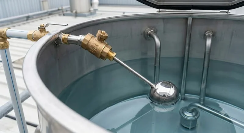 Van phao cơ DN32 lắp trên bồn chứa nước