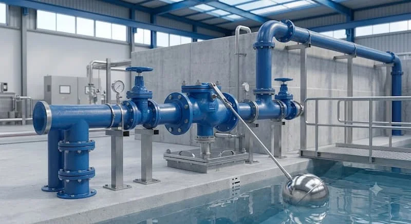 Van phao nước D100 trong hệ thống cấp nước