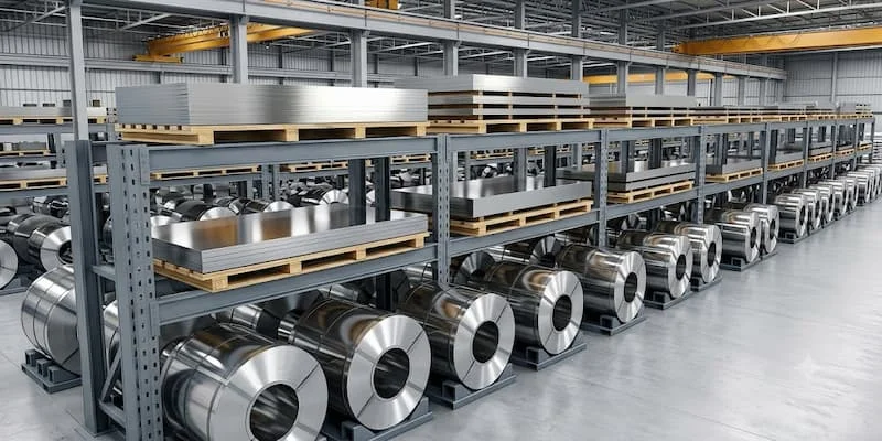 Cuộn và tấm inox 304 trong kho vật liệu