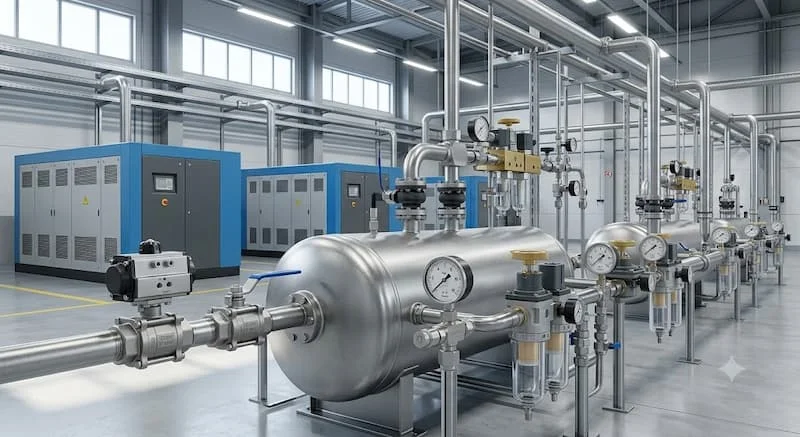 Ảnh ứng dụng van chặn khí nén trong hệ thống