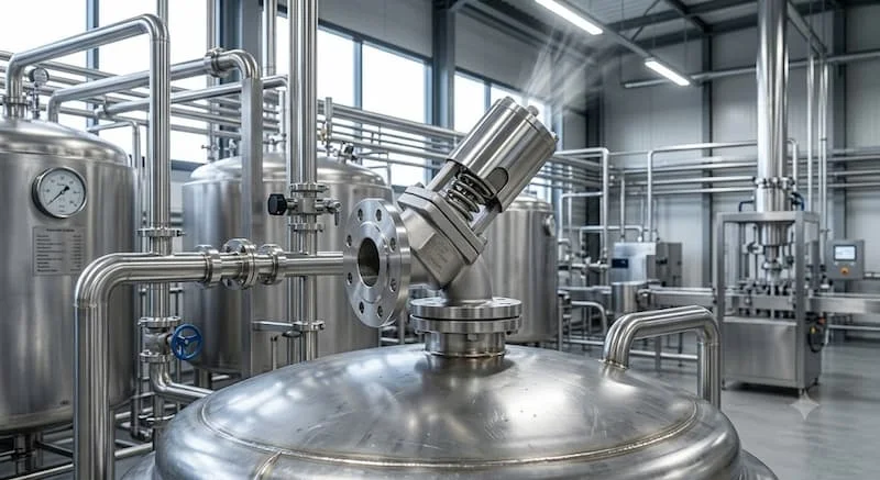Van chống áp suất âm lắp trên bồn chứa công nghiệp