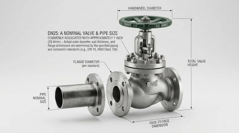 Van cầu dn25 và kích thước 1 inch