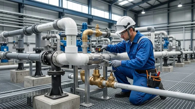 Cút nối ống nước được sử dụng trong hệ thống thực tế