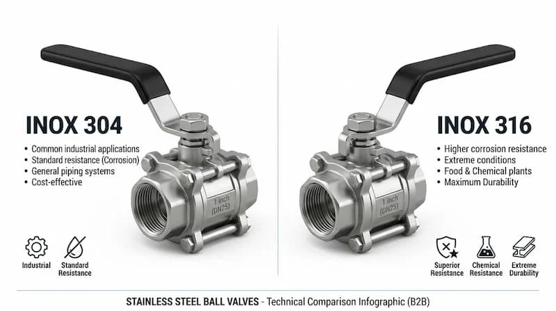 Ảnh so sánh inox 304 và inox 316