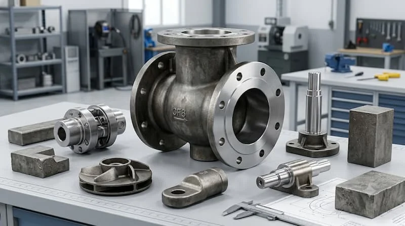 Ảnh tổng quan vật liệu inox CF 8