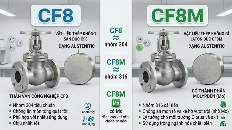 So sánh CF8 và CF8M