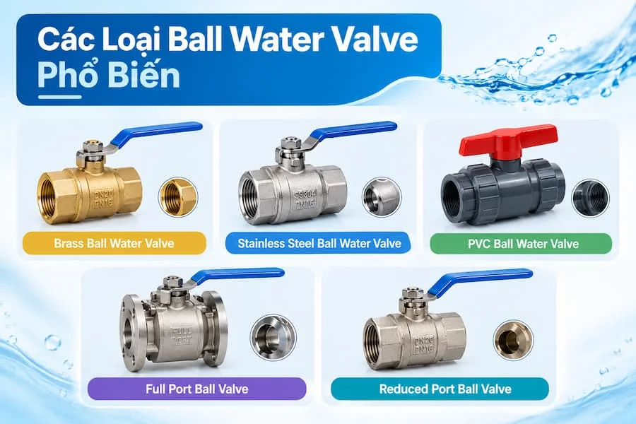 Các loại van bi phổ biến trên thị trường
