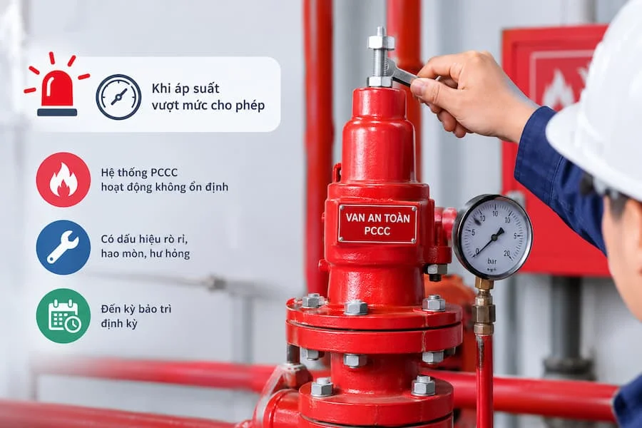 Khi nào cần chỉnh van an toàn PCCC?