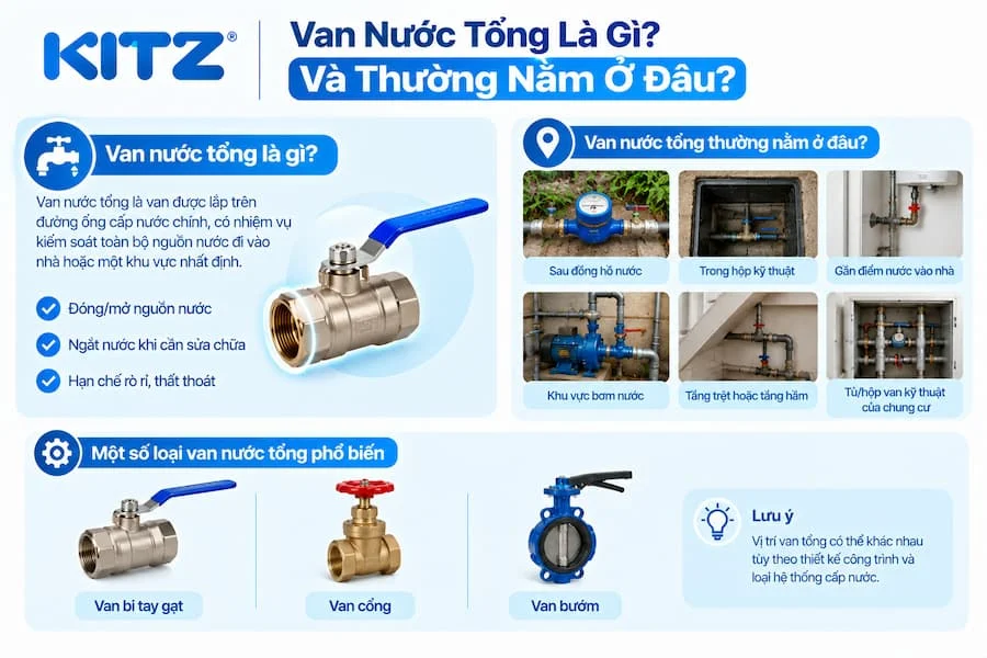Tổng quan về van nước tổng