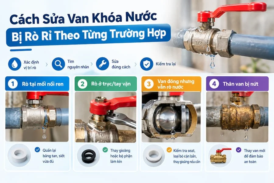 Cách sửa van nước khi bị rò rỉ