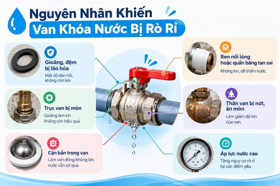 Những nguyên nhân gây nên rò rỉ nước
