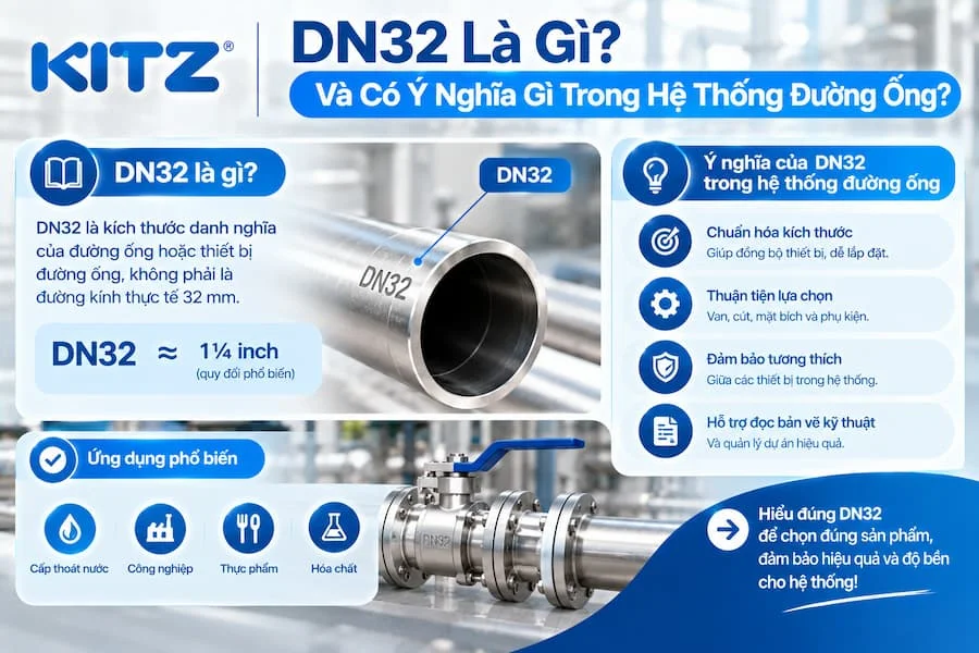 Tìm hiểu về DN 32 trên các đường ống